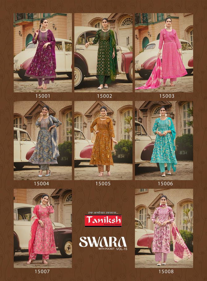 Swara Vol 15 By Taniksh Rayon Printed Kurti With Bottom Dupatta Wholesale Shop In Surat
